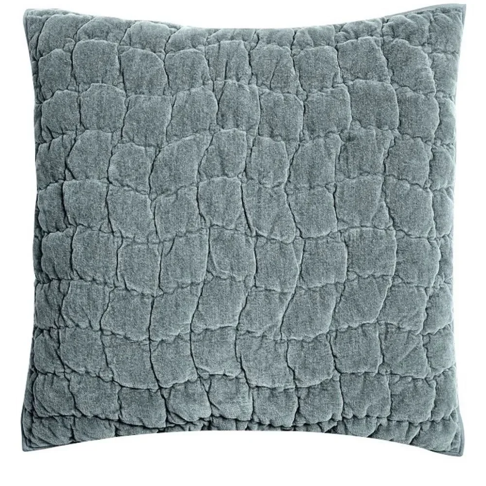 Pottery Barn Cozy Cloud Quilted Pillow Sham in Steel Blue